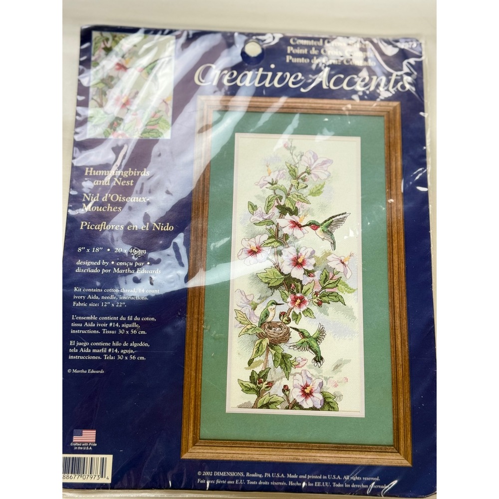 Vintage Dimensions Hummingbird Art Counted Cross Stitch Kit 13667 Martha Edwards